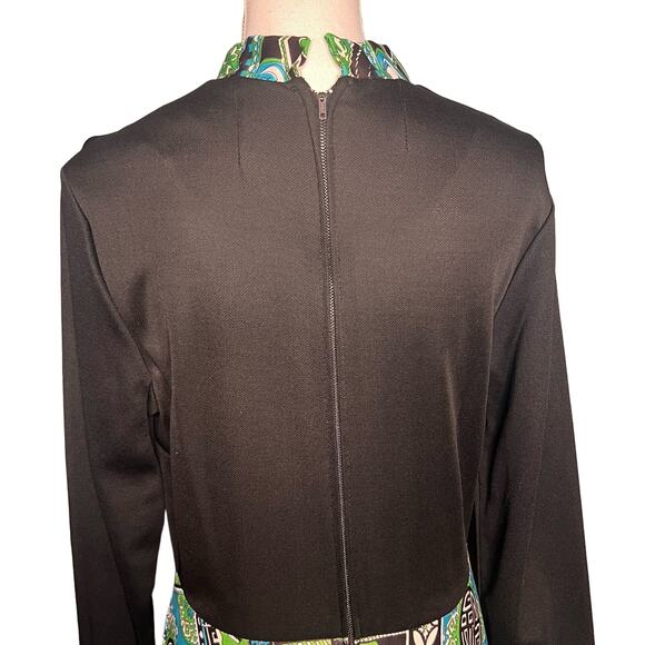 Vintage 70s Size Large Mod Maxi Dress Long Sleeve Evening Gown Modest Boho - Picture 7 of 11